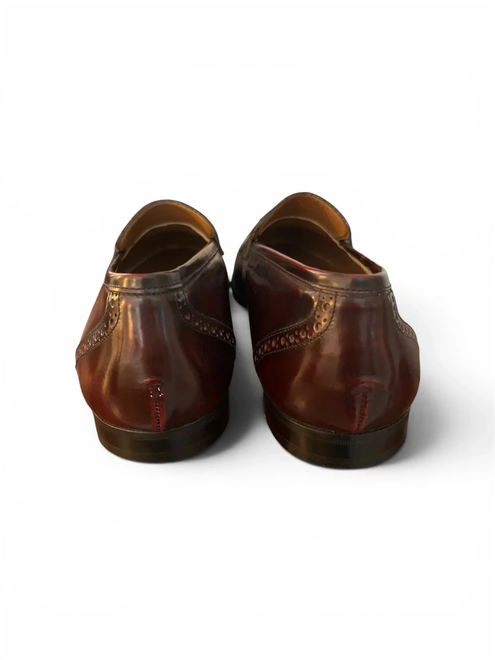 Santoni Men’s Polished Burgundy Oxblood Leather Sz 11.5 D Tassel Dress Shoes EUC